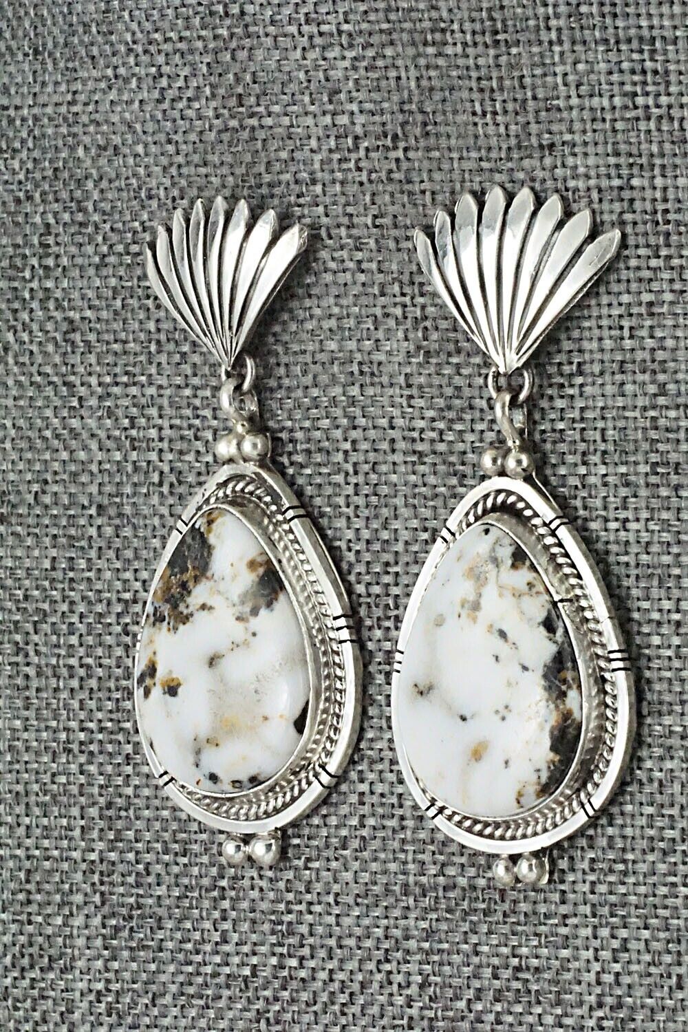 White Buffalo & Sterling Silver Earrings - Annie Spencer