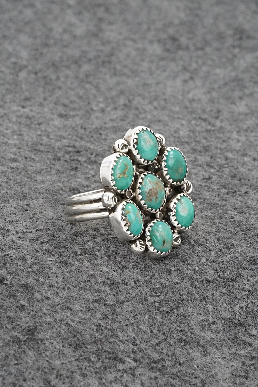 Turquoise & Sterling Silver Ring - Priscilla Reeder - Size 8.5