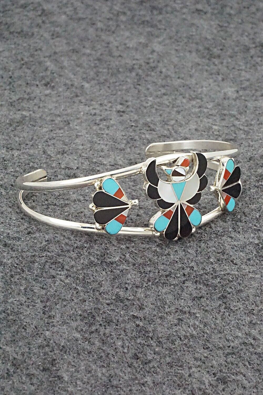 Multi-Stone & Sterling Silver Inlay Bracelet - Breon Wallace