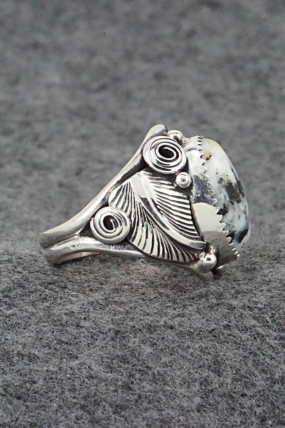 White Buffalo & Sterling Silver Ring - Darrell Morgan - Size 9