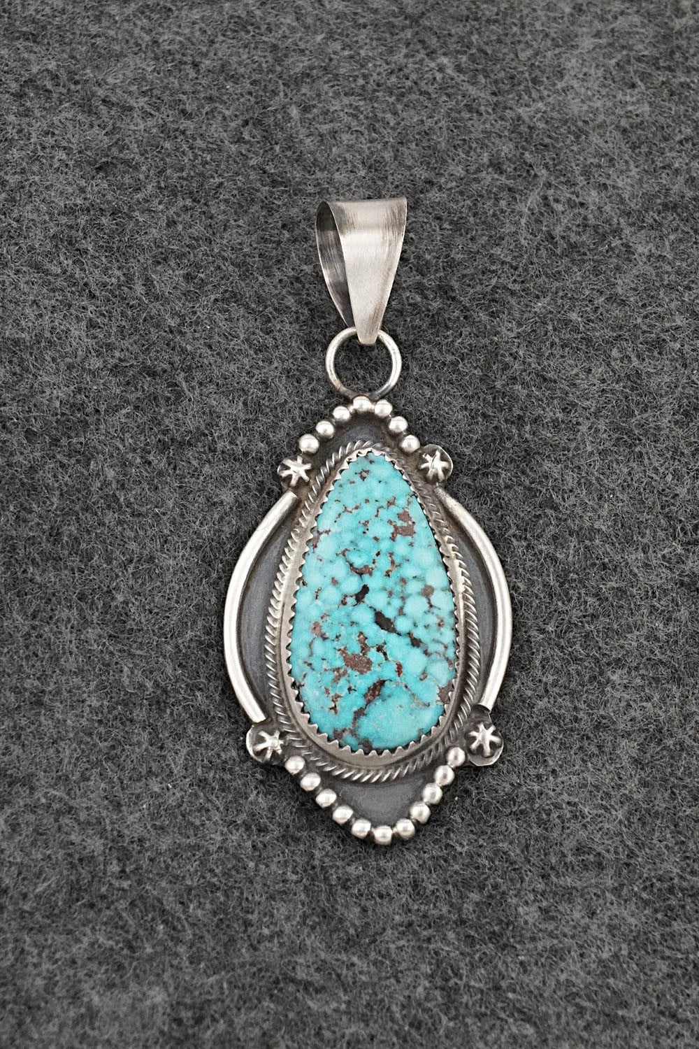 Turquoise & Sterling Silver Pendant - Leslie Nez