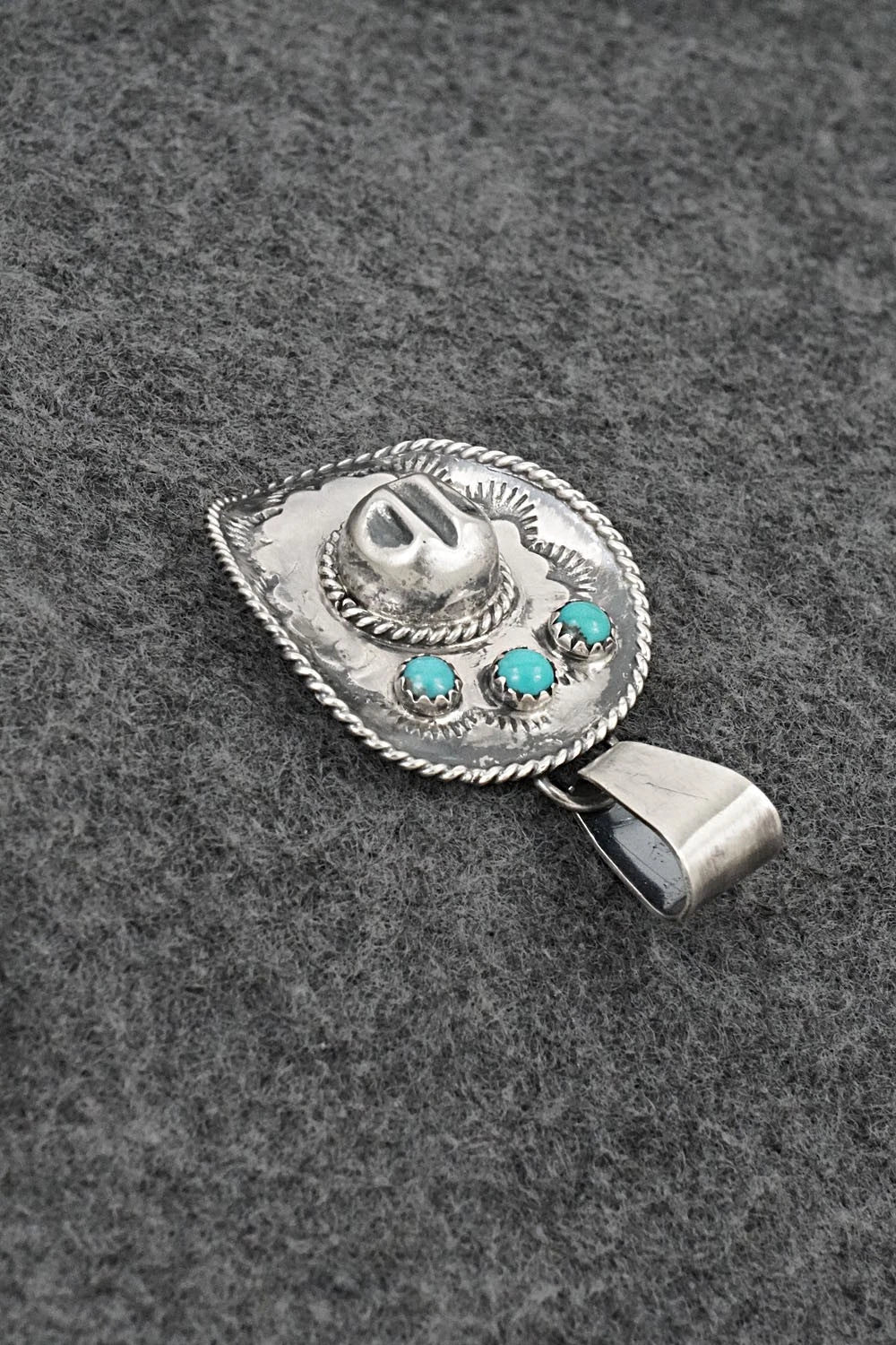 Turquoise & Sterling Silver Pendant - Bobby Platero
