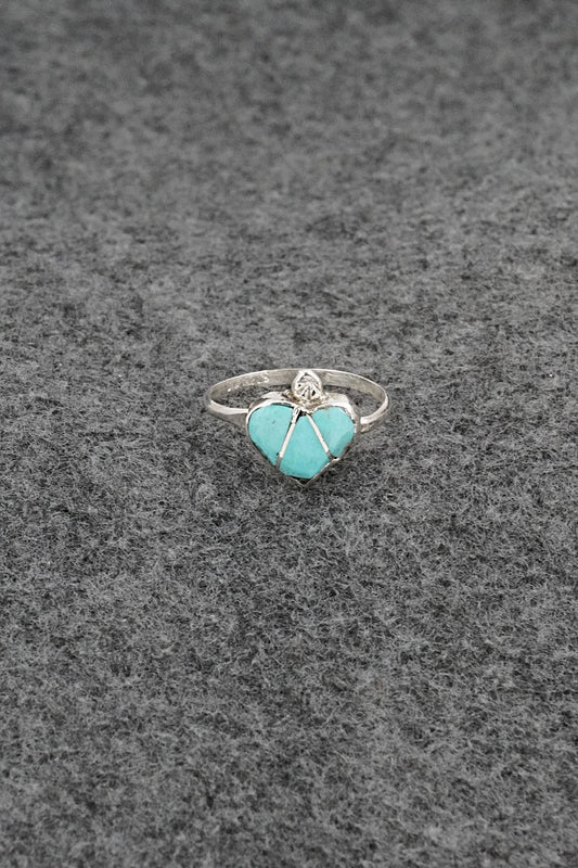 Turquoise & Sterling Silver Ring - Ola Eriacho - Size 6.75