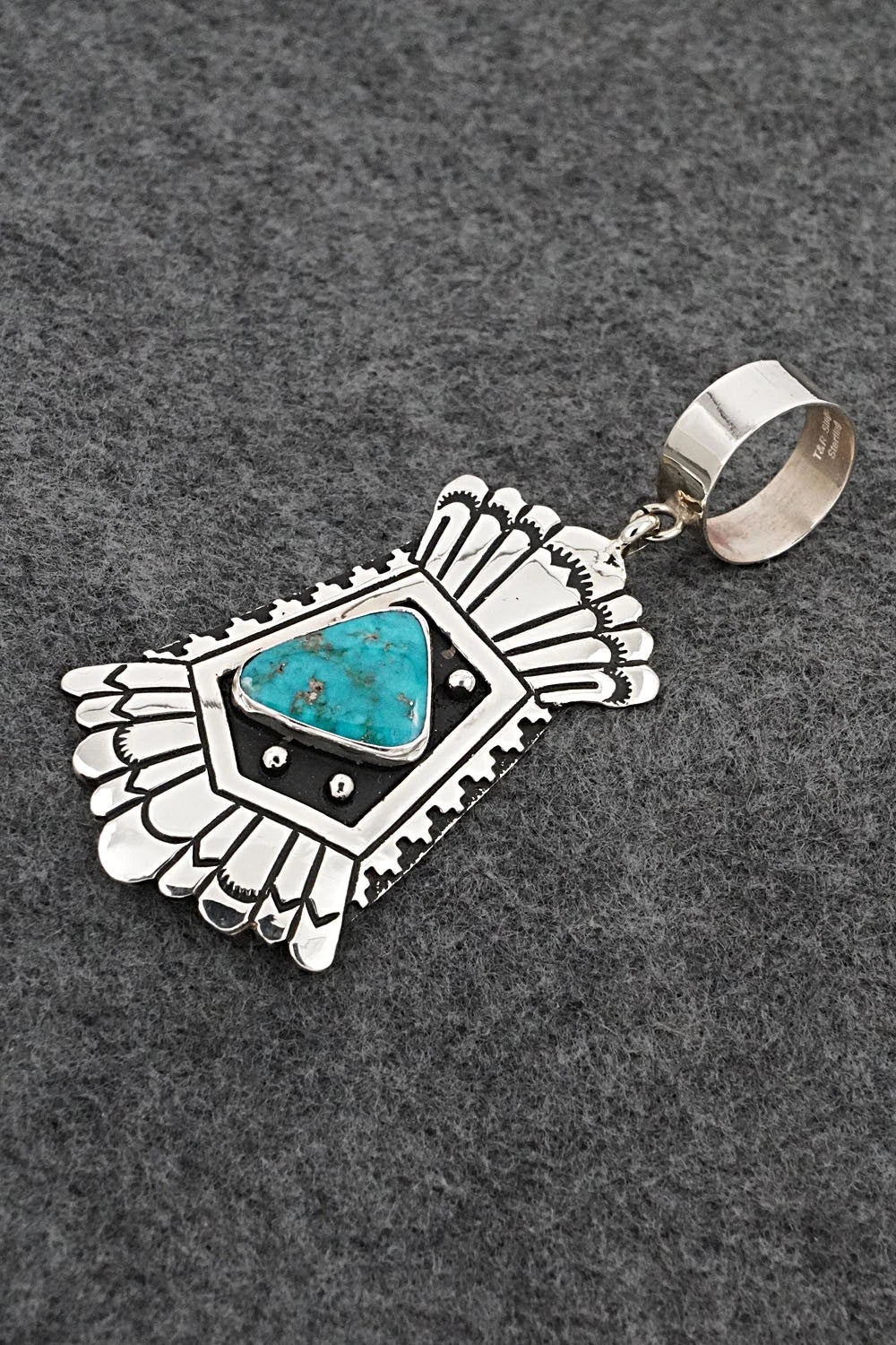 Turquoise & Sterling Silver Pendant - Rosita Singer