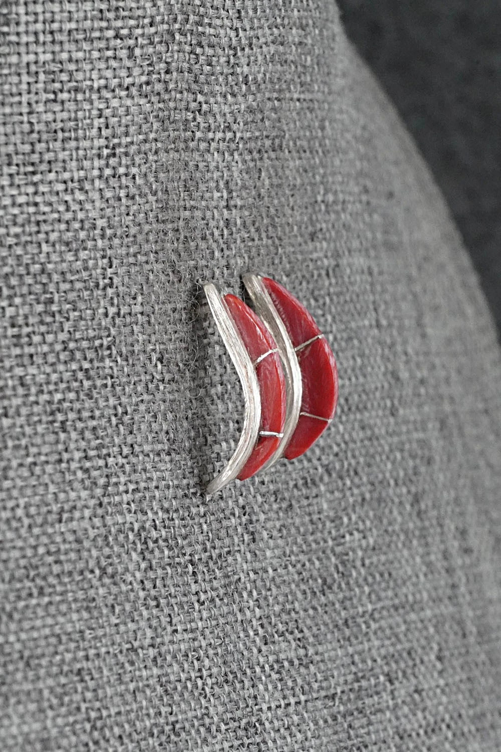 Coral & Sterling Silver Earrings - Kent Lonjose
