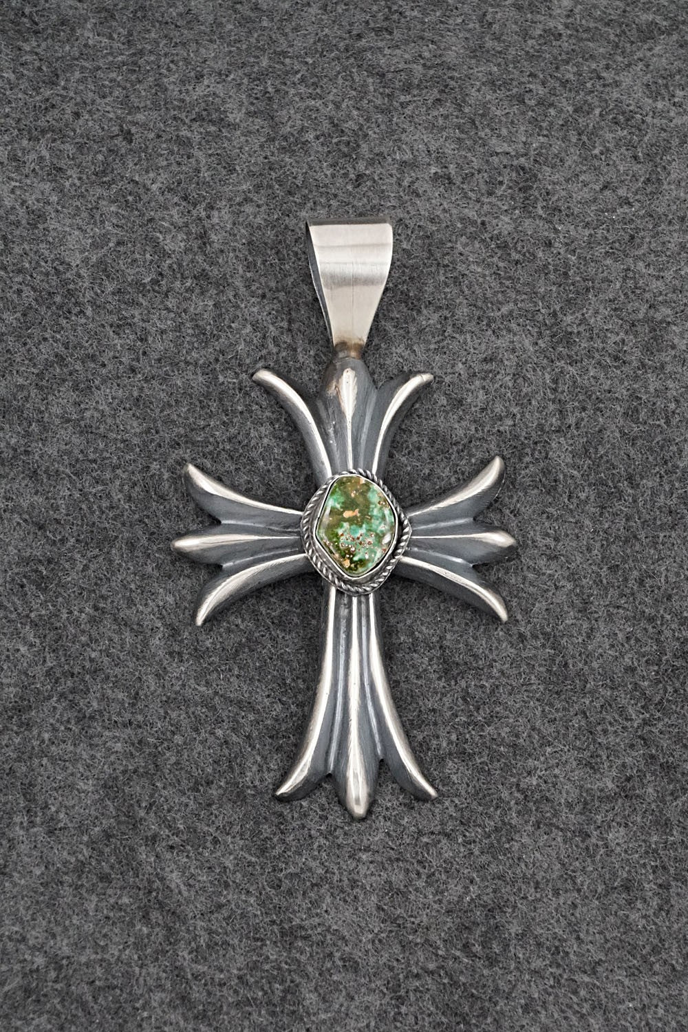 Turquoise & Sterling Silver Pendant - Harrison Bitsue