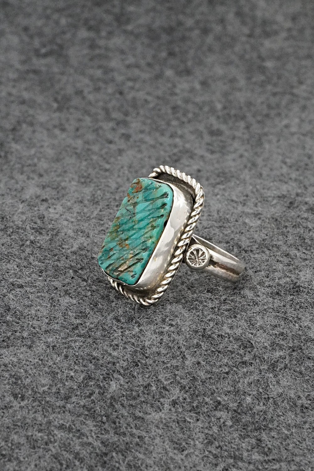 Turquoise & Sterling Silver Ring - Priscilla Reeder - Size 8