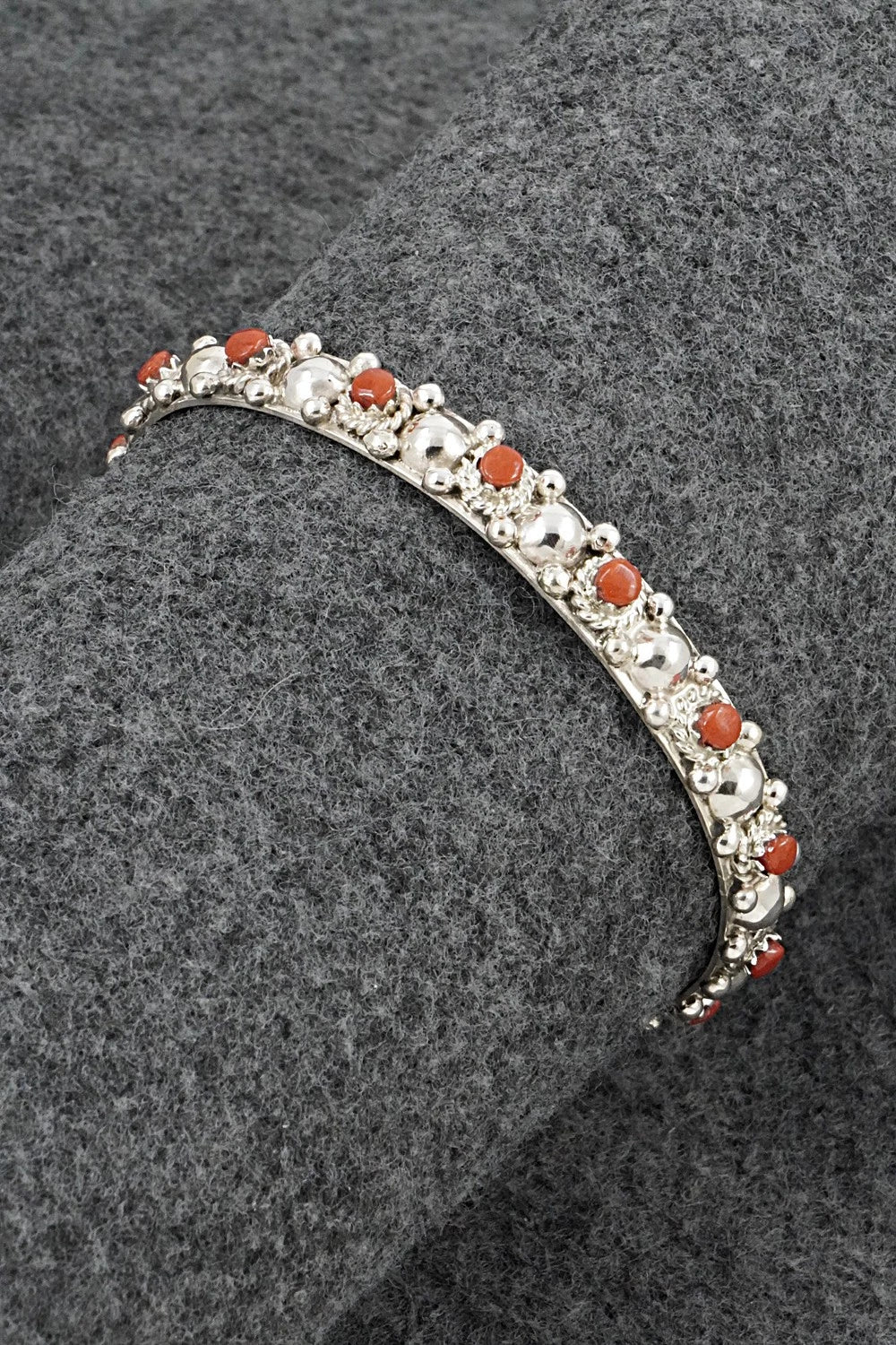 Coral & Sterling Silver Bracelet - Gilbert Weebothee