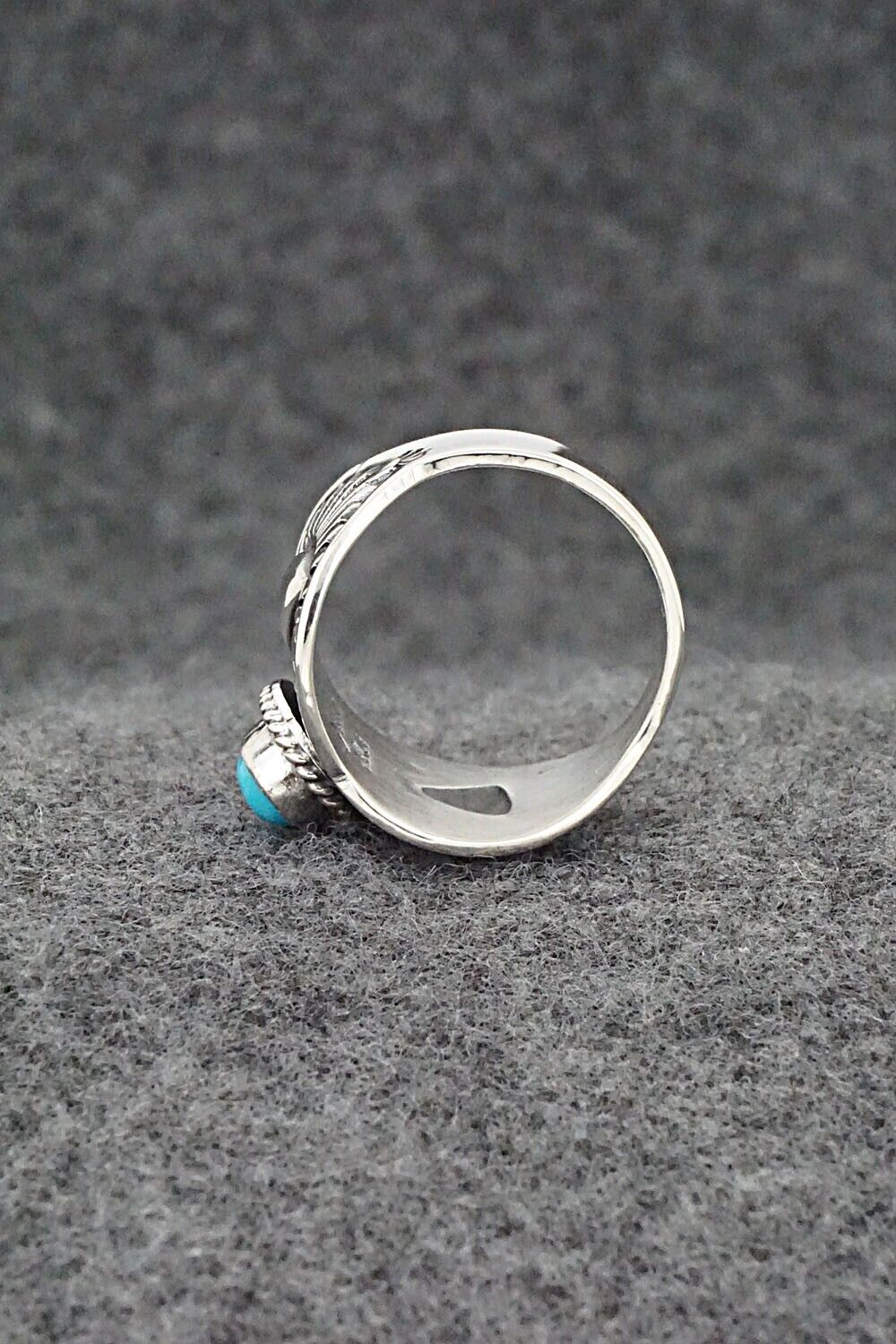 Turquoise & Sterling Silver Ring - Derrick Gordon - Size 7.5