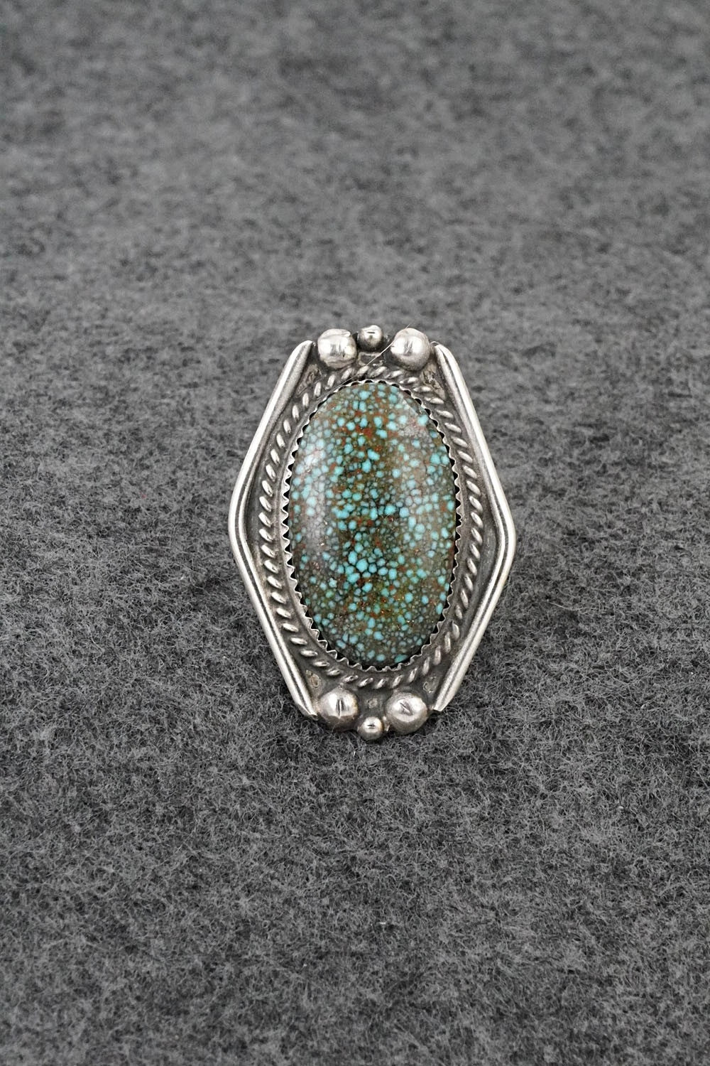 Turquoise & Sterling Silver Ring - Leslie Nez - Size 6.5