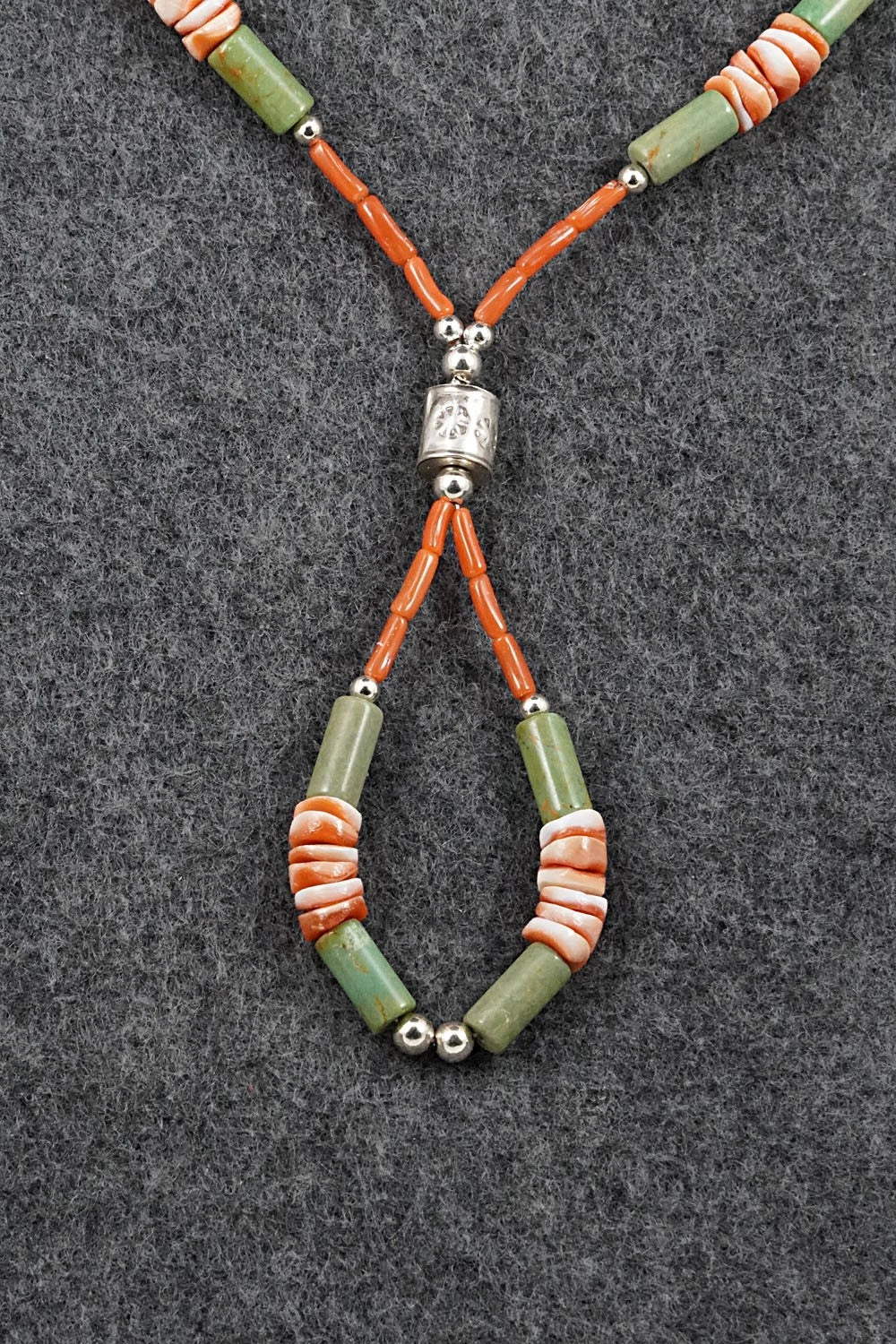 Spiny Oyster, Turquoise & Sterling Silver Necklace Set - Erika Brown