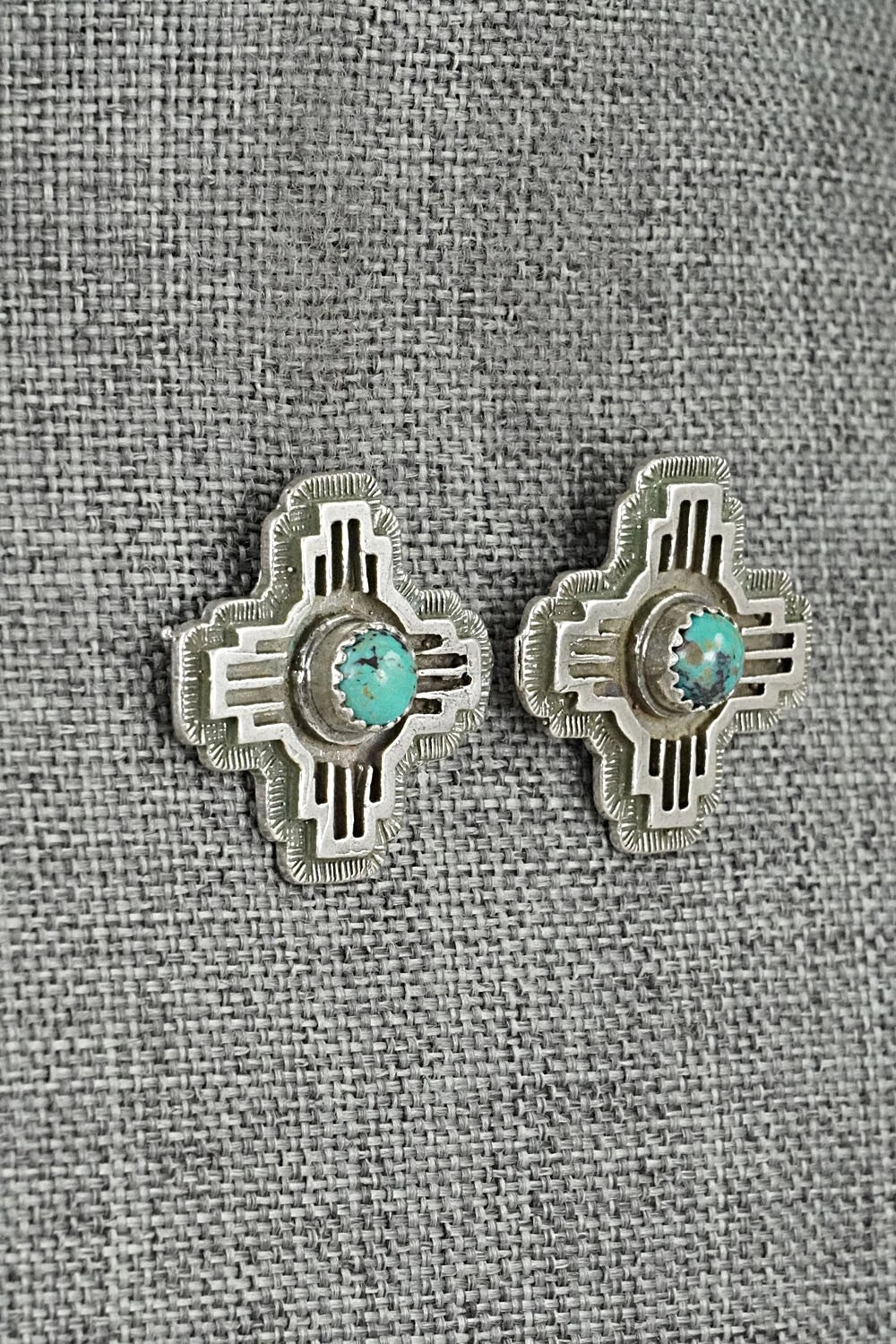 Turquoise & Sterling Silver Earrings - Robinson Martinez