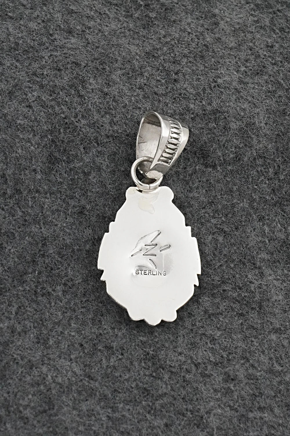 Turquoise & Sterling Silver Pendant - Kenny Lonjose