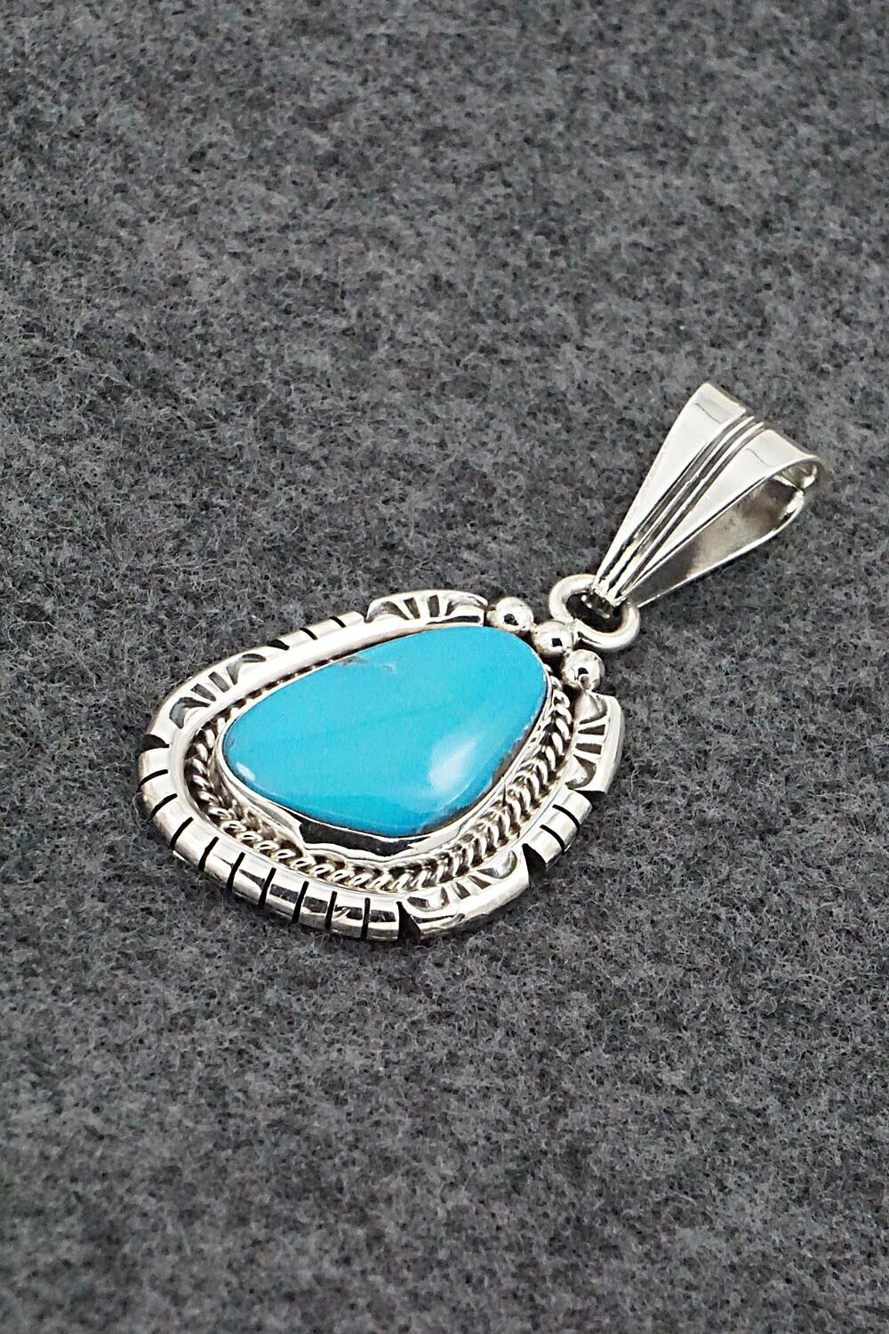 Turquoise & Sterling Silver Pendant - Samuel Yellowhair