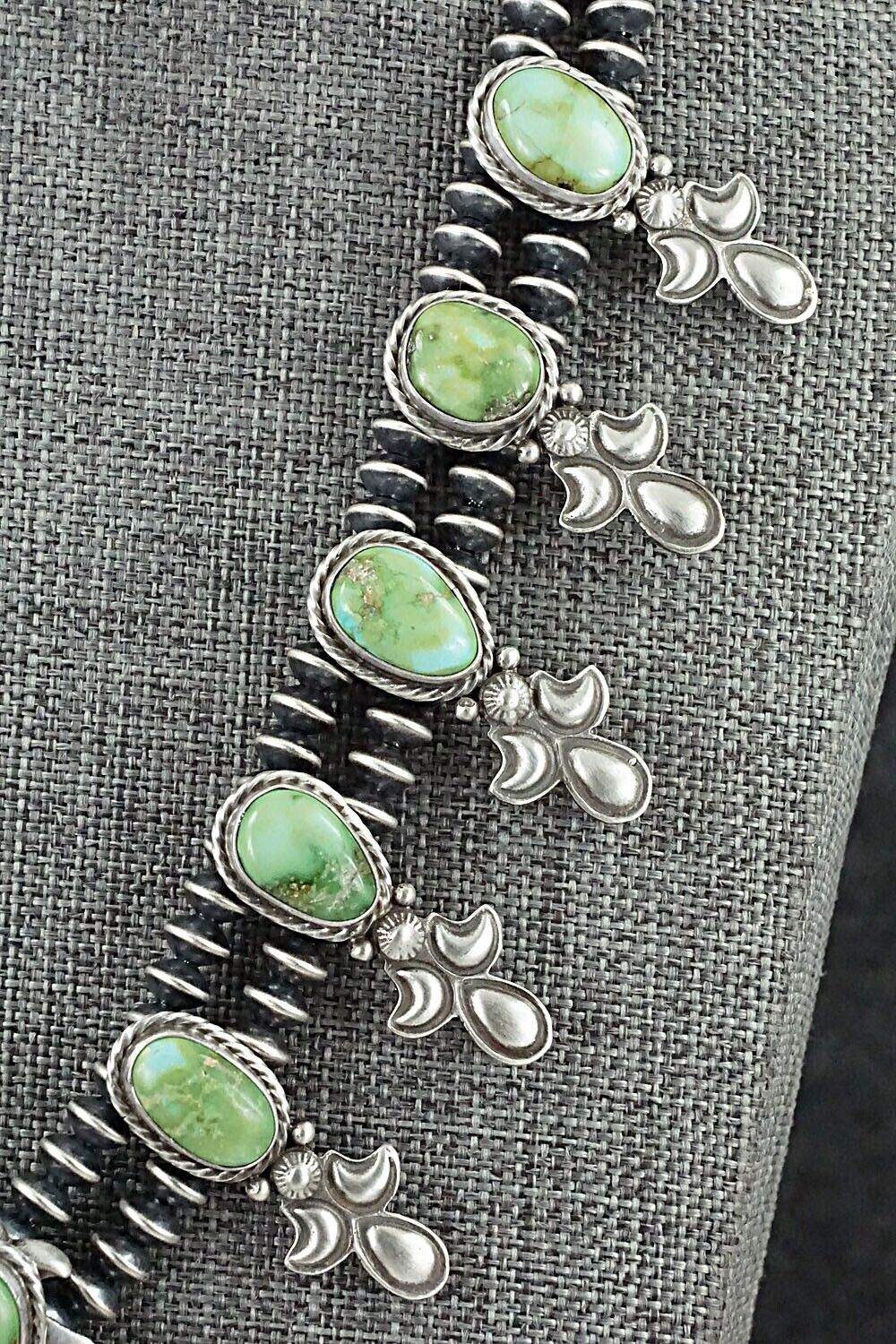 Turquoise & Sterling Silver Squash Blossom Set - Adrienne Gordon