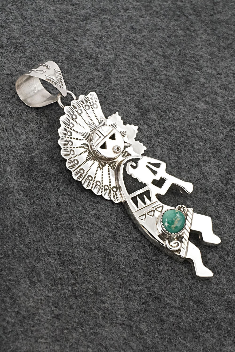 Turquoise & Sterling Silver Pendant - Alonzo Mariano