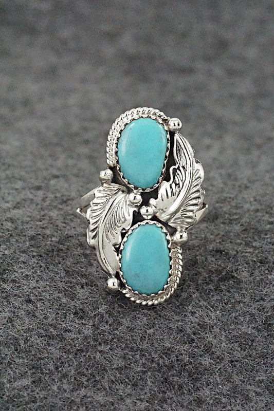 Turquoise & Sterling Silver Ring - Jerryson Henio - Size 9.25