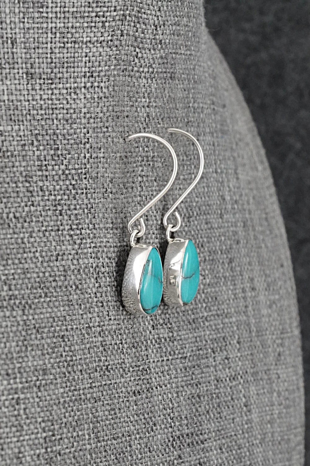 Turquoise & Sterling Silver Earrings - Eugene Gruber