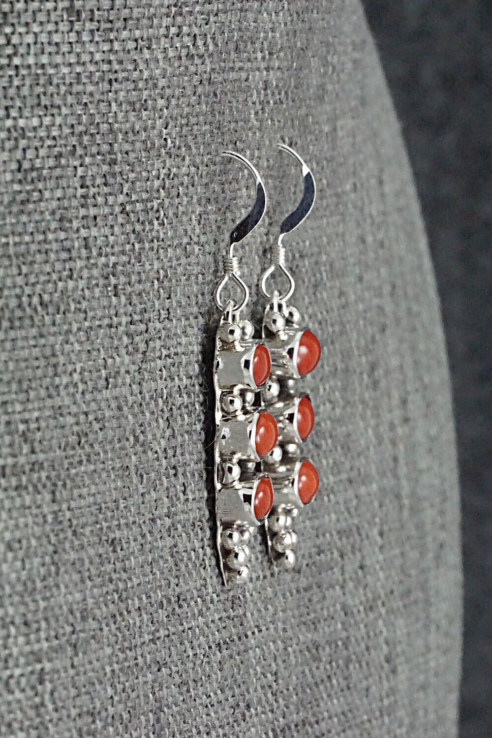 Coral & Sterling Silver Earrings - Verley Betone