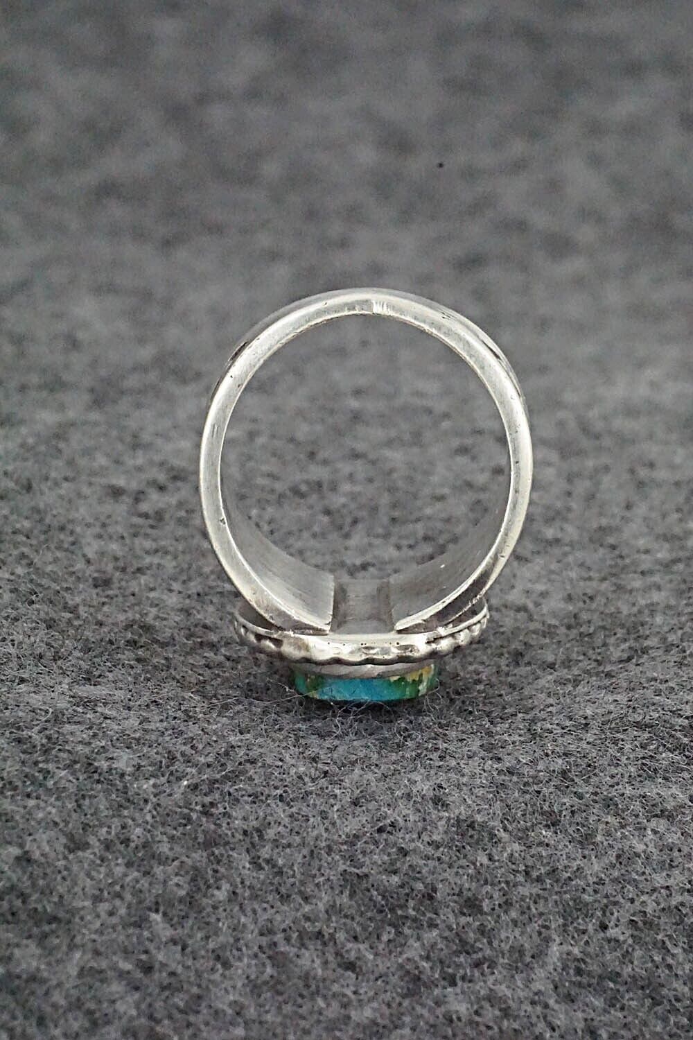 Turquoise & Sterling Silver Ring - Samuel Yellowhair - Size 8.5