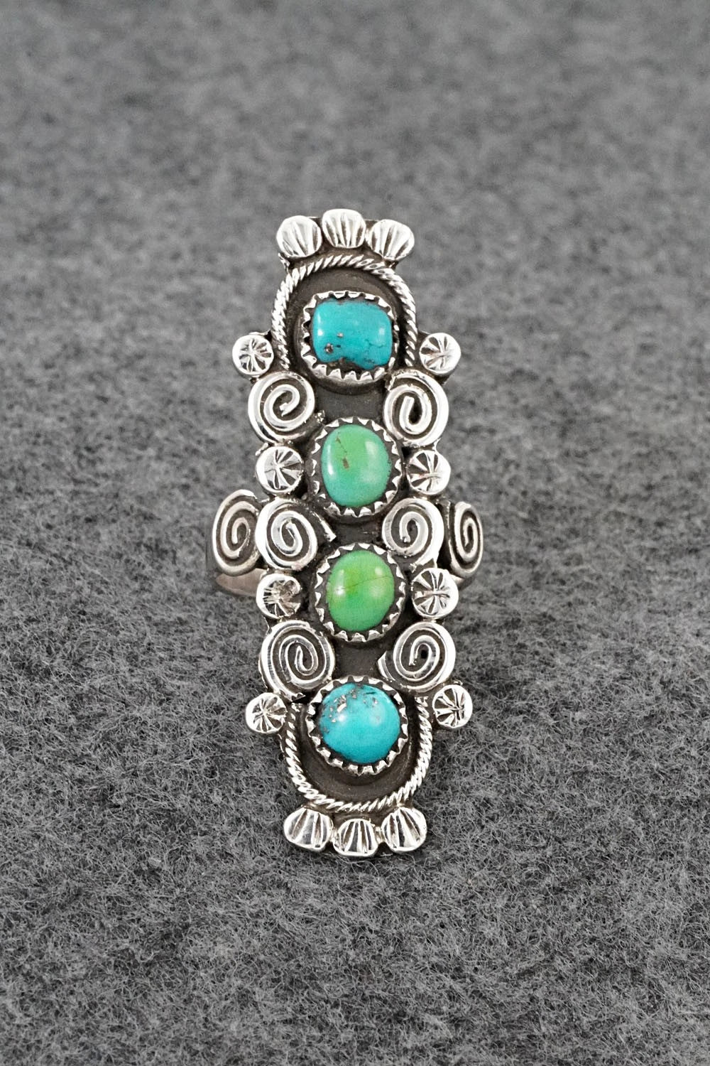 Turquoise & Sterling Silver Ring - Priscilla Reeder - Size 8.5