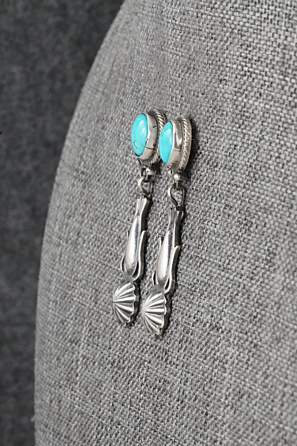Turquoise & Sterling Silver Earrings - Verley Betone