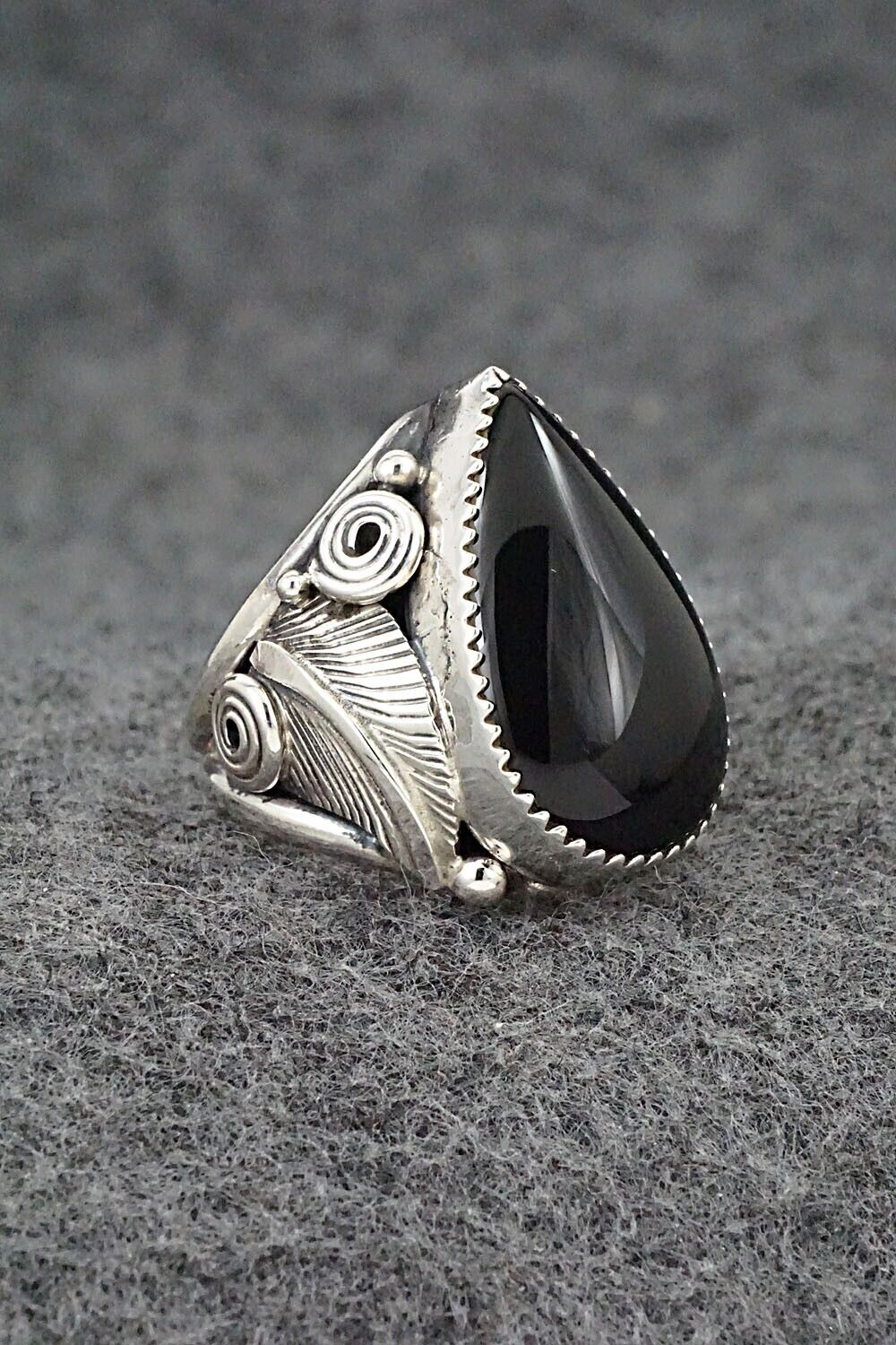 Onyx & Sterling Silver Ring - Darrell Morgan - Size 7