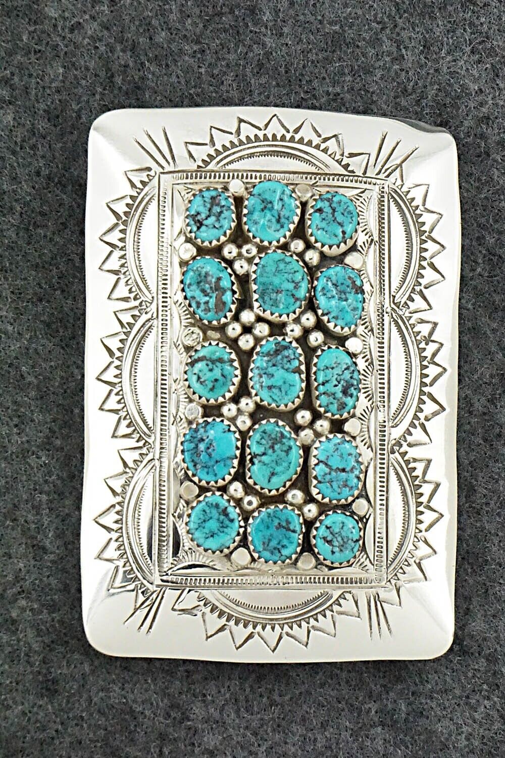 Turquoise & Sterling Silver Belt Buckle - David Segar