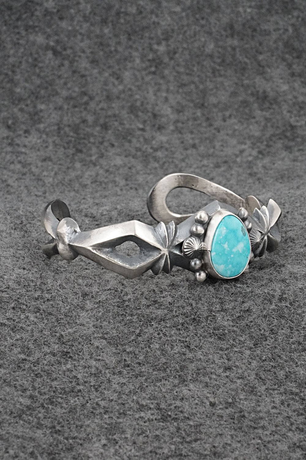 Turquoise & Sterling Silver Bracelet - Harrison Bitsue