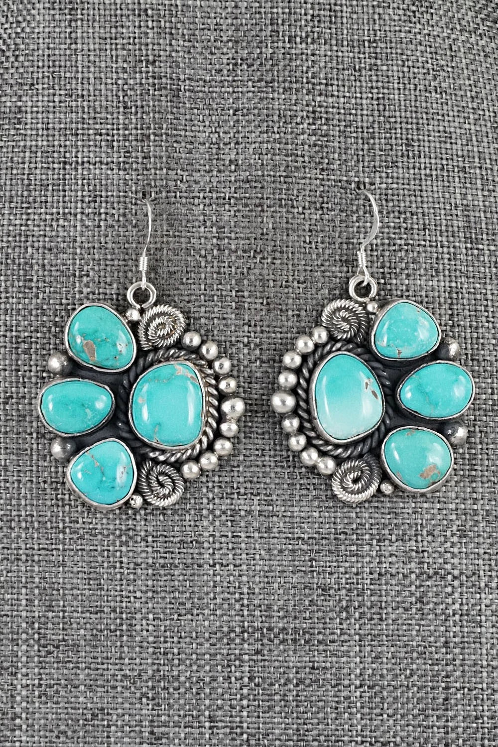 Turquoise & Sterling Silver Necklace and Earrings Set - Rosita Calladitto