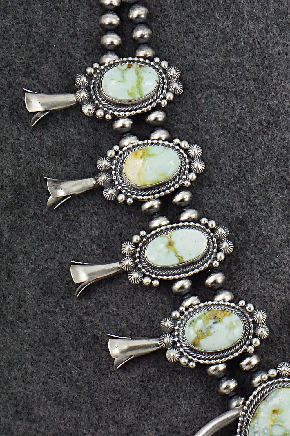 Variscite & Sterling Silver Squash Blossom Set - Tom Lewis