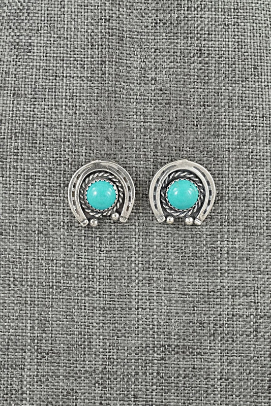 Turquoise & Sterling Silver Earrings - Annette Chiquito
