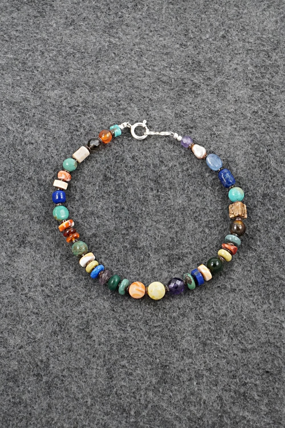 Multi-Stone & Sterling Silver Bracelet - Helen Tsosie