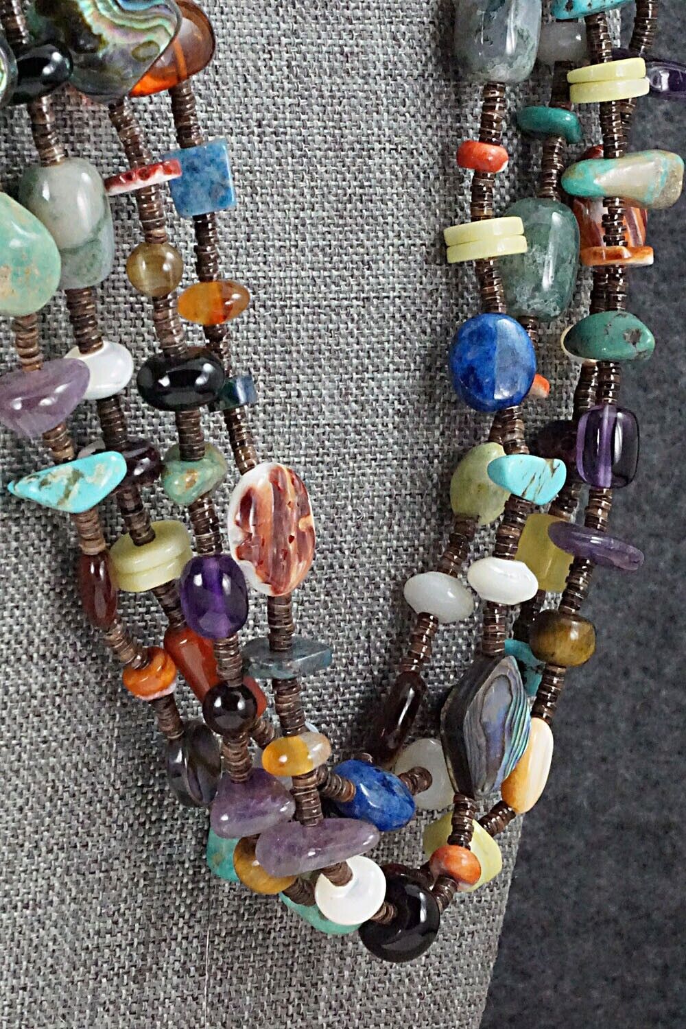 Multi Stone and Sterling Silver Necklace - Helen Tsosie