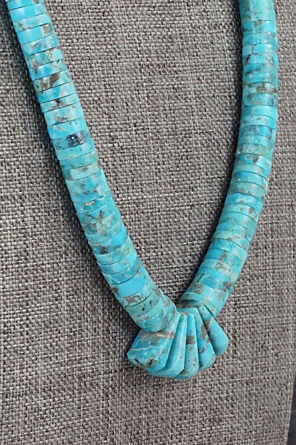 Turquoise & Sterling Silver Necklace - Lupe Lovato