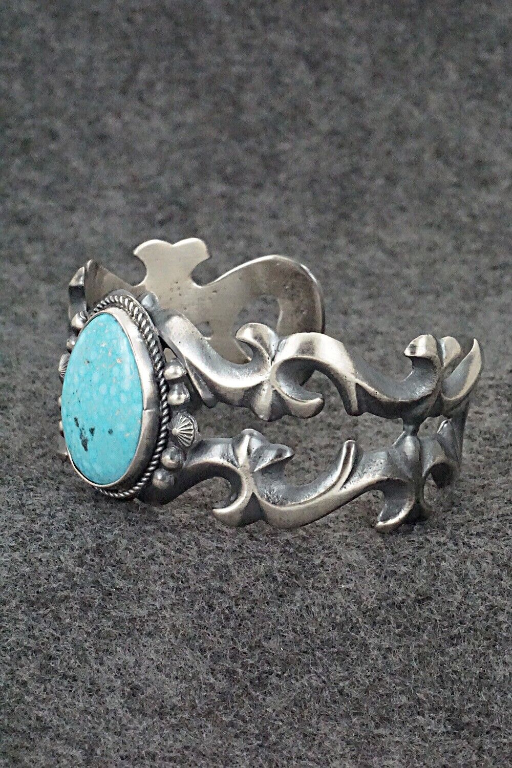 Turquoise & Sterling Silver Bracelet - Harrison Bitsue