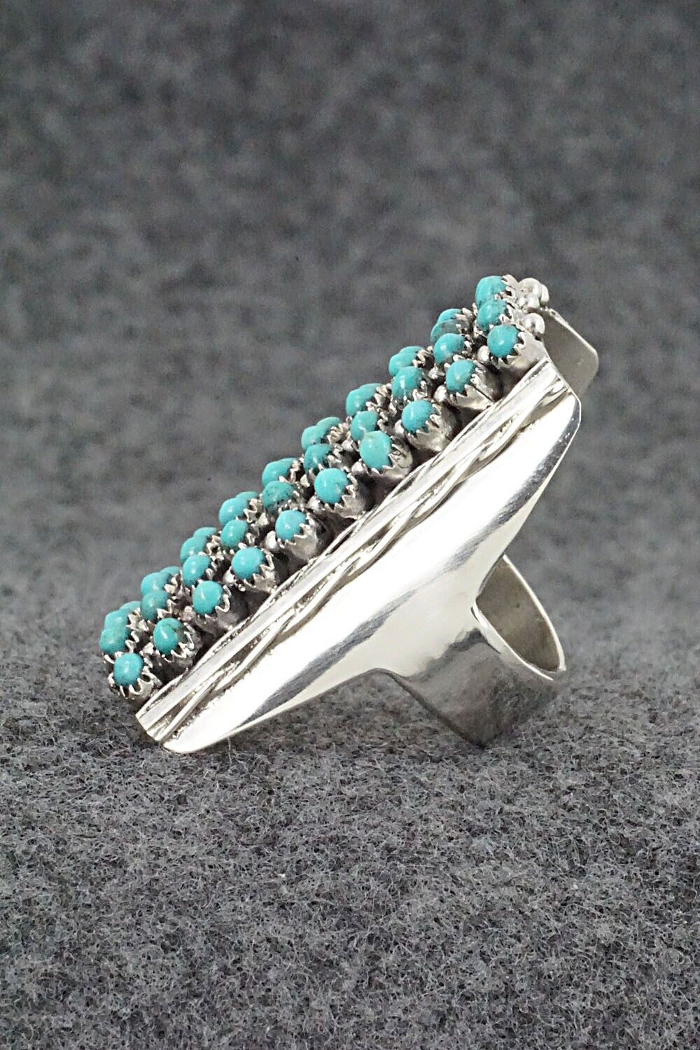 Turquoise & Sterling Silver Ring - Stephen Haloo - Size 7.5