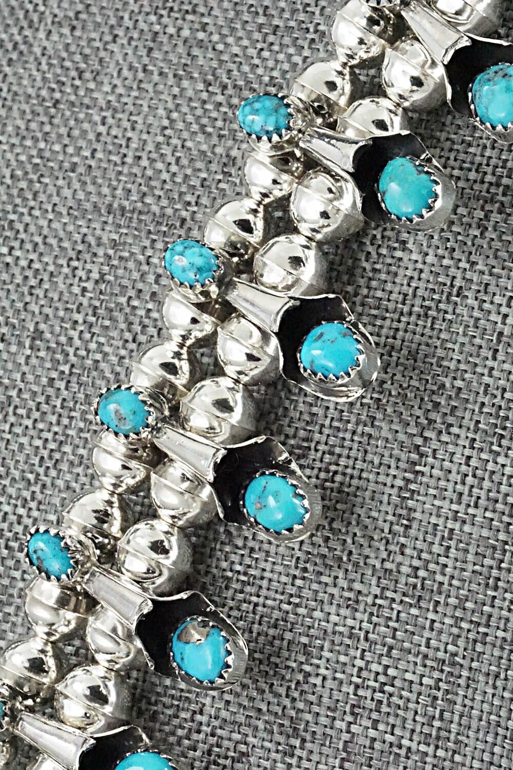 Turquoise & Sterling Silver Squash Blossom Set - Phil Garcia