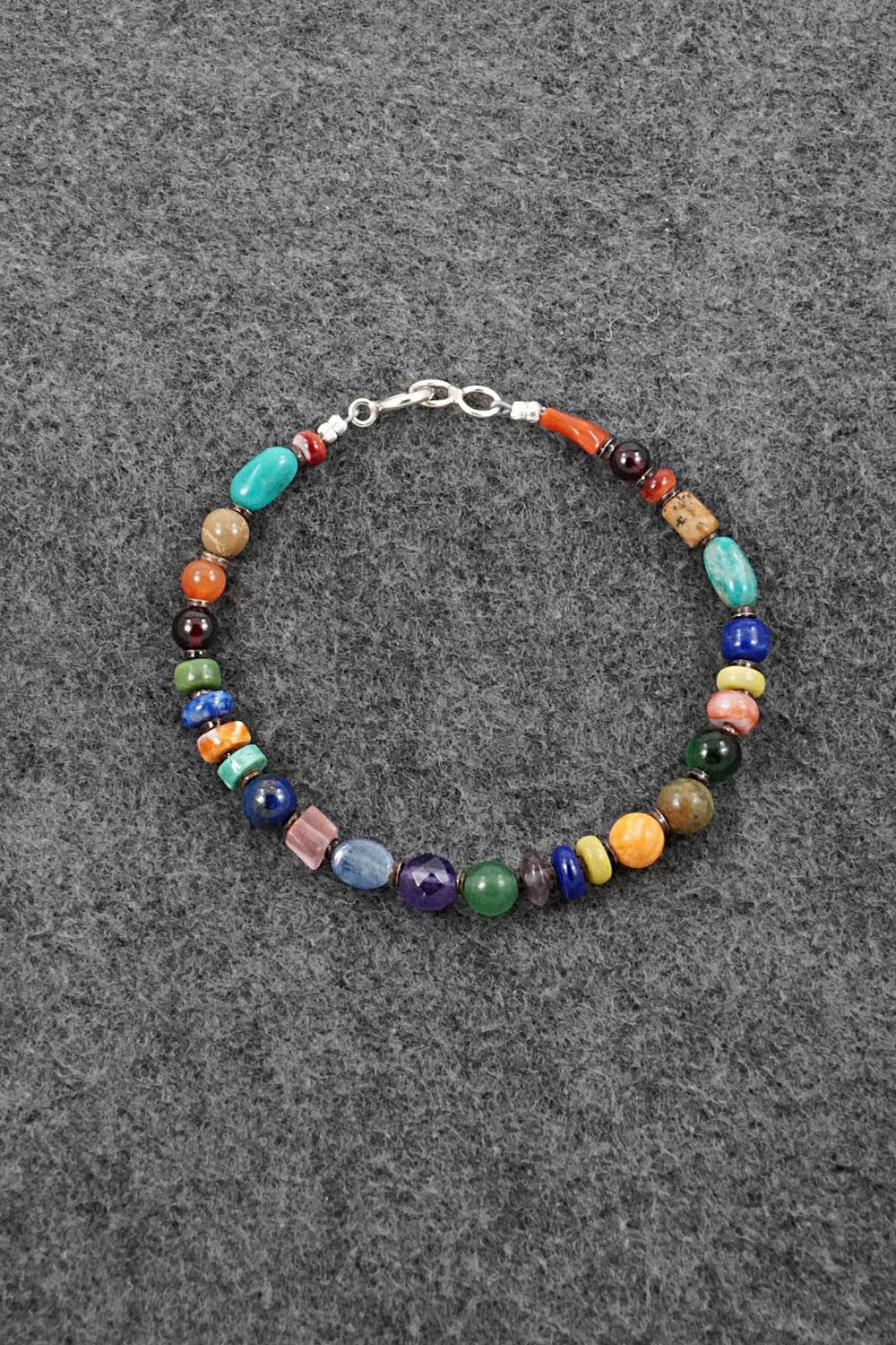 Multi-Stone & Sterling Silver Bracelet - Helen Tsosie