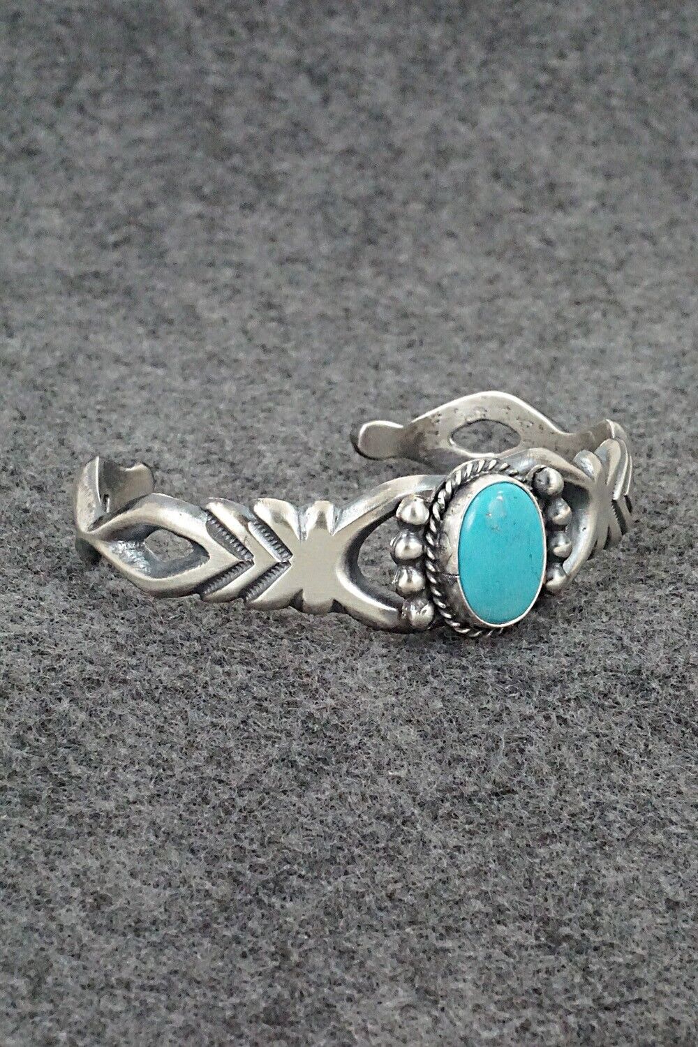 Turquoise & Sterling Silver Bracelet - Harrison Bitsue