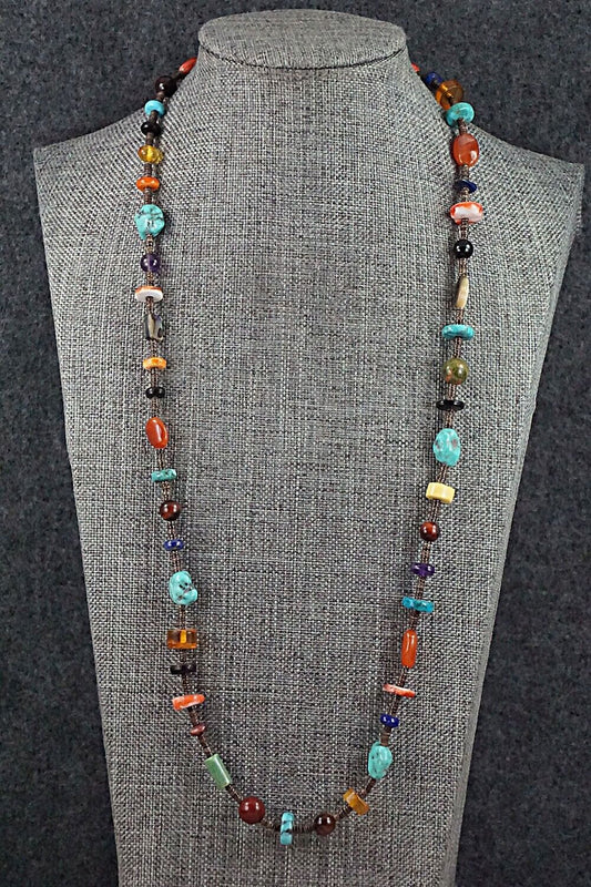 Multi Stone and Sterling Silver Necklace - Helen Tsosie