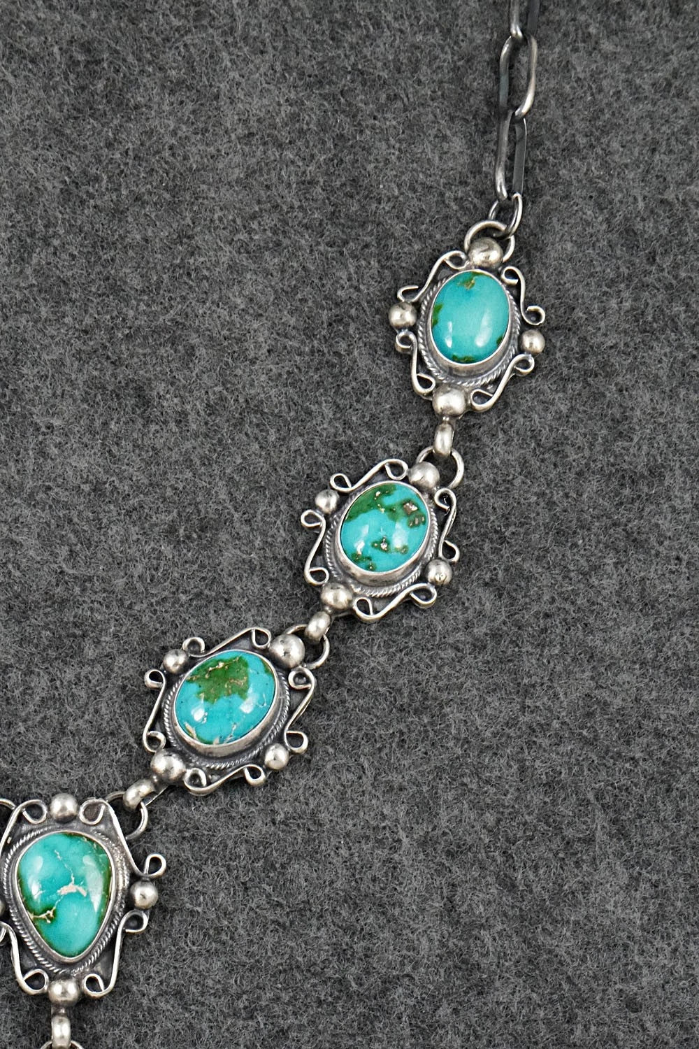 Turquoise & Sterling Silver Necklace and Earrings Set - Kathleen Livingston