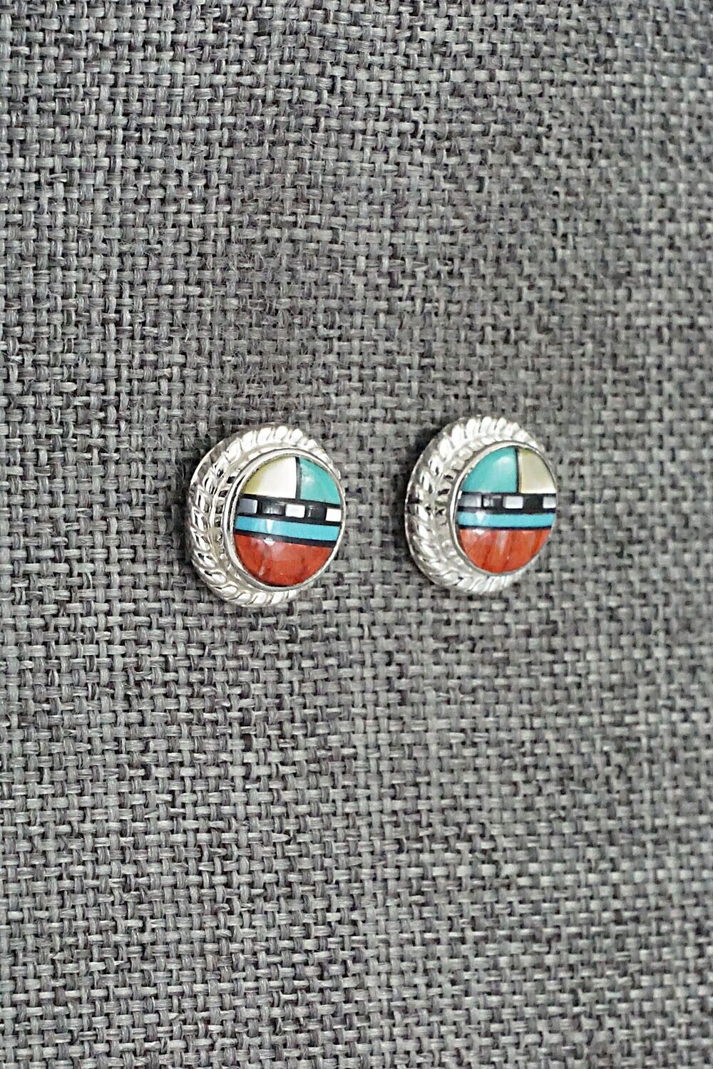 Multi-Stone & Sterling Silver Earrings - Delbert Kallestewa Jr.