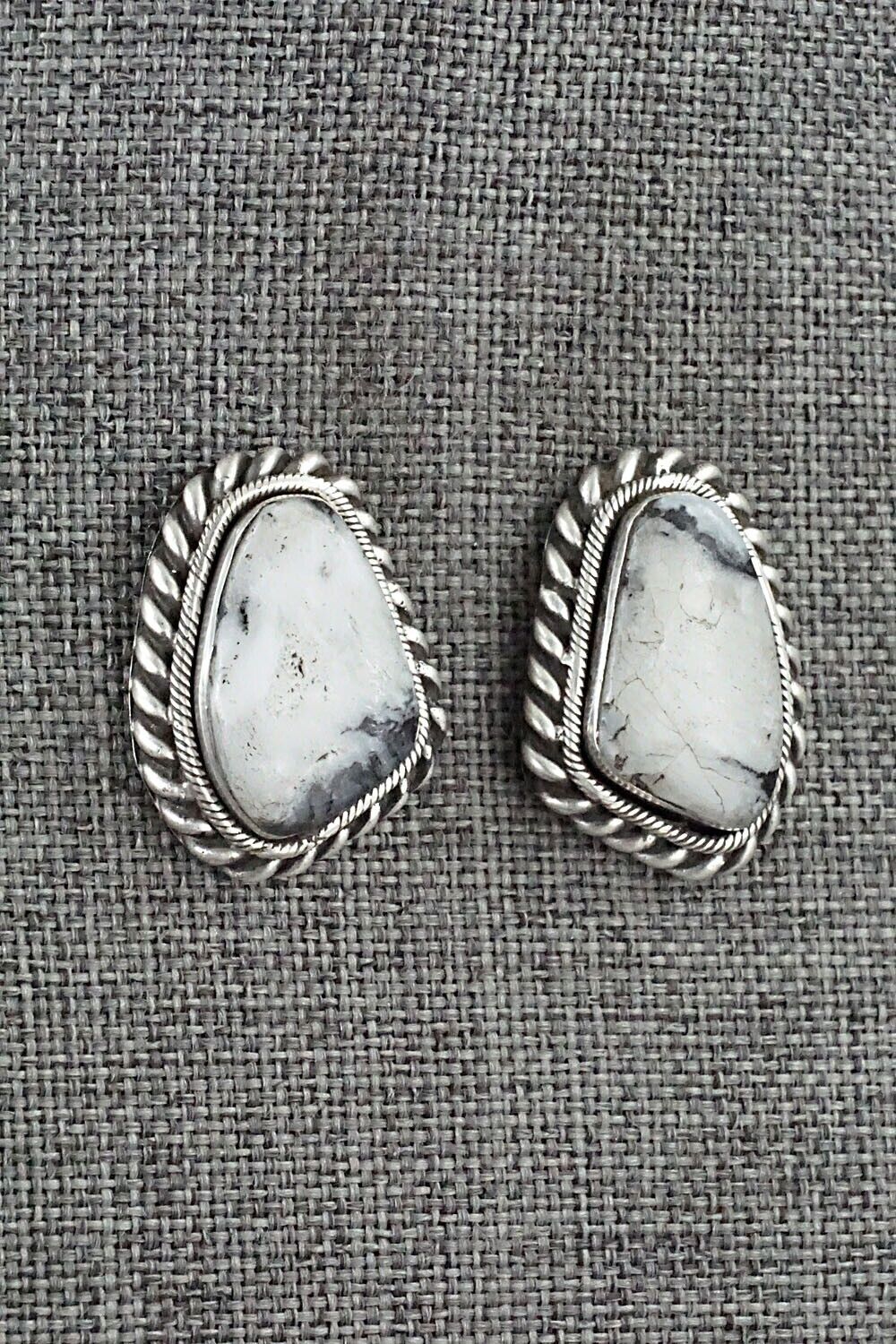 White Buffalo & Sterling Silver Earrings - Sharon McCarthy