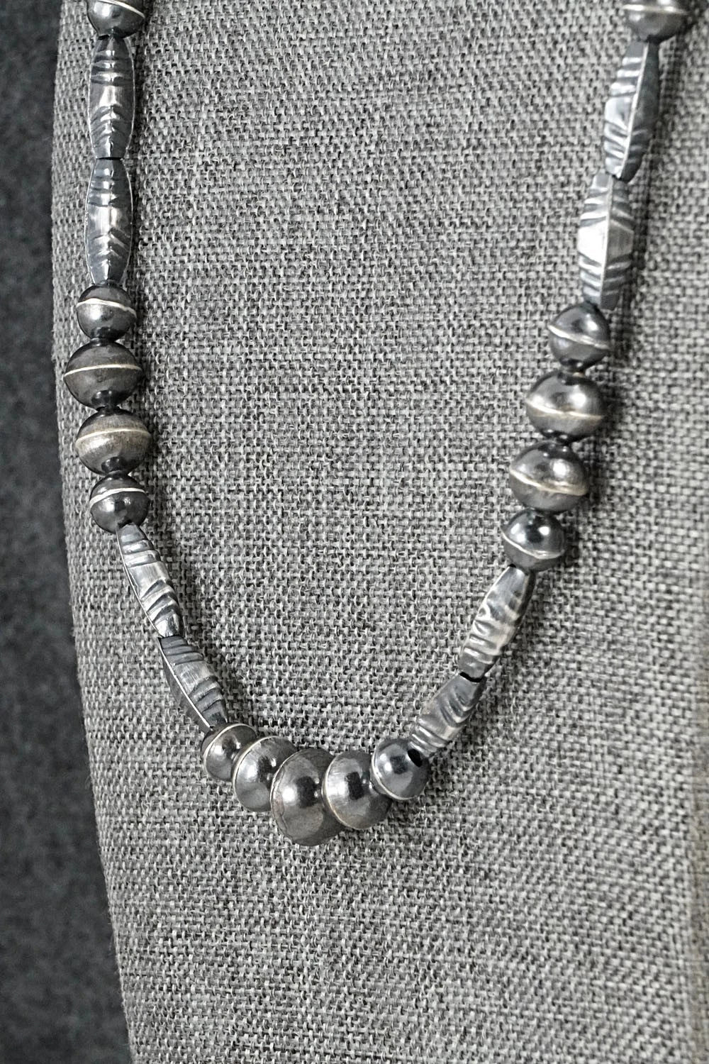 Sterling Silver Navajo Pearl Necklace 22" - Vintage