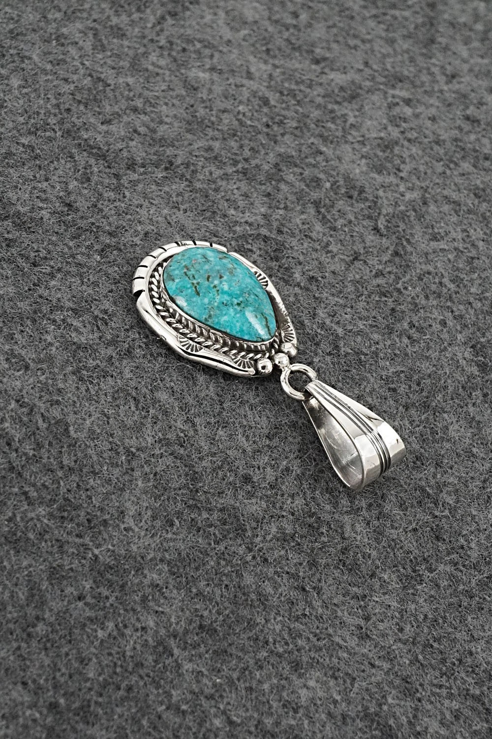 Turquoise & Sterling Silver Pendant - Samuel Yellowhair