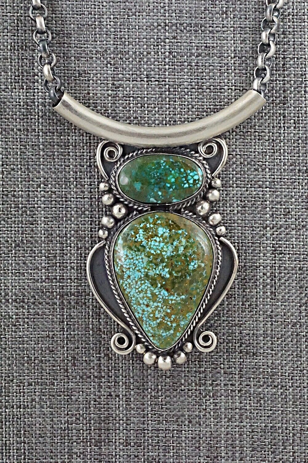 Turquoise & Sterling Silver Necklace - Raymond Delgarito