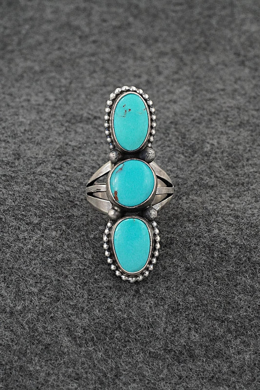 Turquoise & Sterling Silver Ring - Darrin Livingston - Size 7