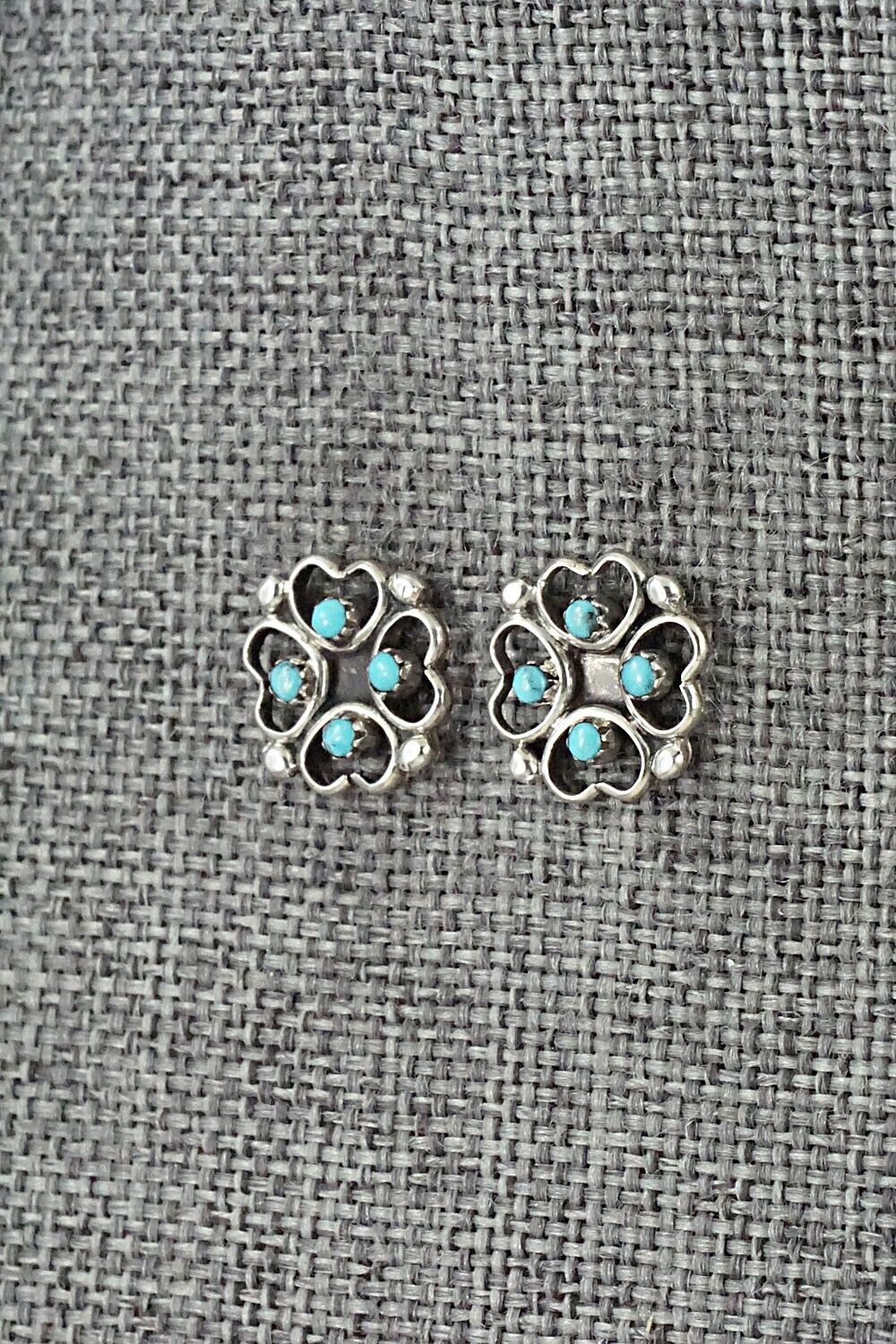 Turquoise & Sterling Silver Earrings - Dorothy Natachu