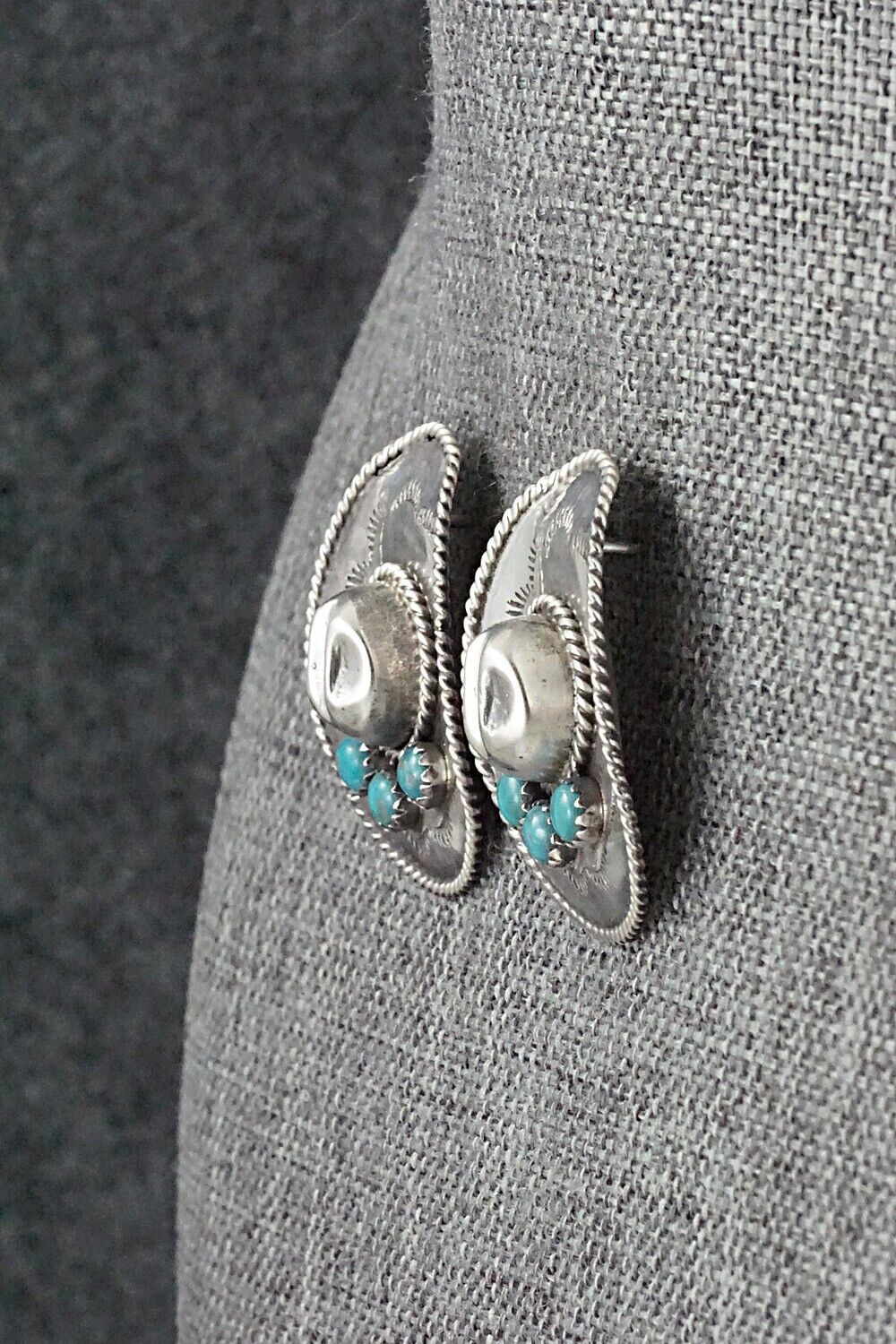 Turquoise & Sterling Silver Earrings - Bobby Platero